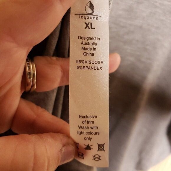 Icyzone Womens Grey Soft Stretchy Open Back Top XL - Picture 5 of 5